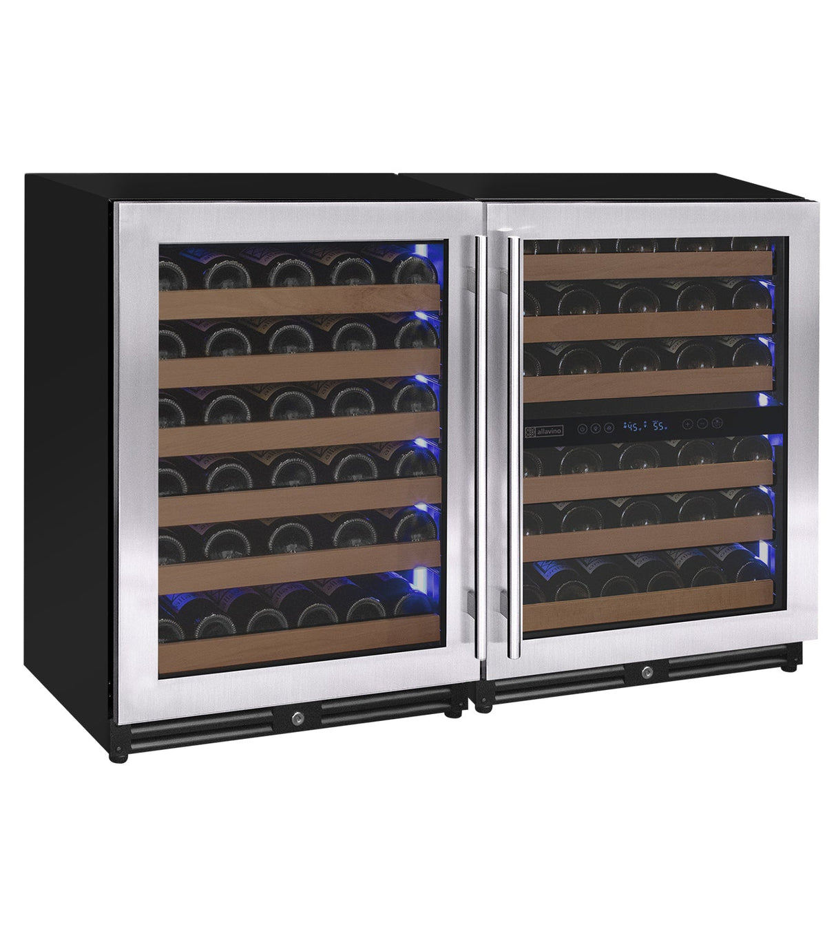 Allavino Reserva Series 102‑Bottle Three‑Zone Undercounter Wine Refrigerator Cooler with Stainless Steel Doors Side‑by‑Side 3Z‑VSW5134‑S