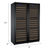 Allavino 47″ Wide FlexCount II Tru‑Vino 349 Bottle Three Zone Black Side‑by‑Side Wine Refrigerator 3Z‑VSWR7772‑B20