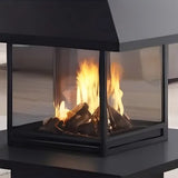 HearthArtSinn Ash 3 Square Floor-Standing Wood-Burning Fireplace with Countertop