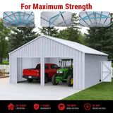 33FT × 25FT Metal Garage Barn Reinforced Steel Structure with Dual Doors