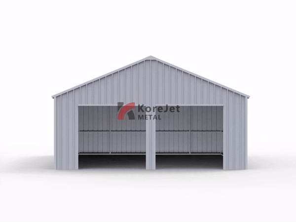 22FT × 23FT Double Garage Steel Barn Shed Cream K2223