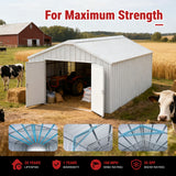 12FT × 20FT Single Garage Metal Shed Double Door Outdoor Storage Unit