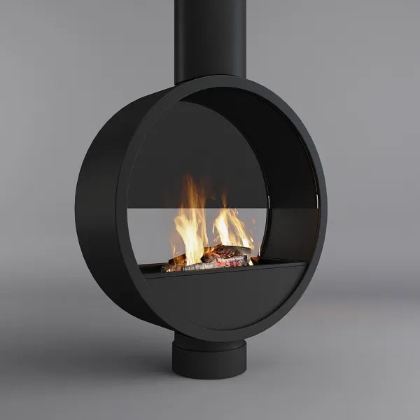 HearthArtSinn Ash 1 Artistic Ring Hanging Wood Burning Fireplace