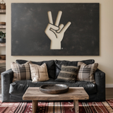 The Hand Fork- Metal Wall Art - Landscape Slate