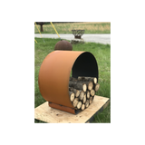 Fire Pit Art Orbital Log Wood Rack