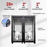 Two‑Person Portable Toilet Cabin Outdoor Restroom with Light, Sink & Vent Fan