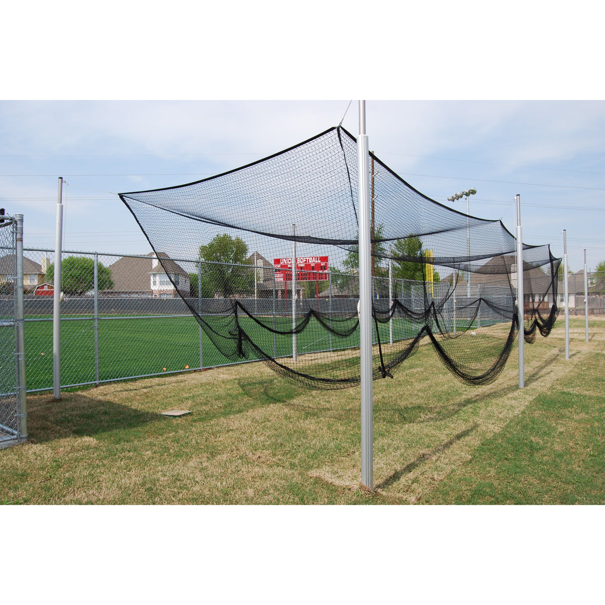 Gared Aluminum Batting Cage 55′ L × 12′ W × 10′ H Outdoor Baseball Multi-Sport Cage (Model 4085-55)