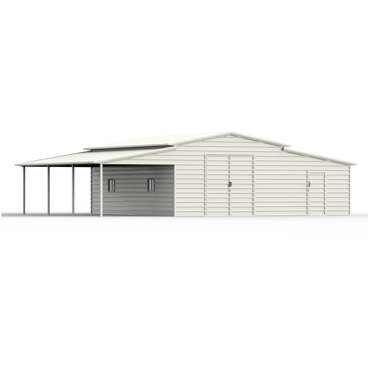 Chery Industrial 42' x 30' Vertical Steel Garage With Lean-to