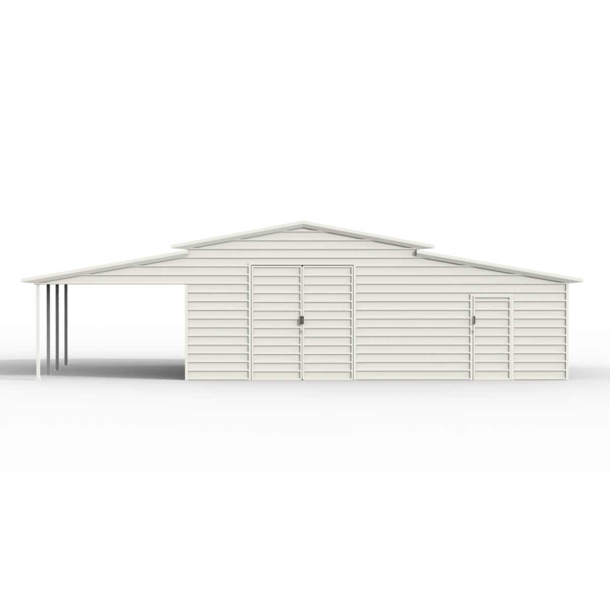 Chery Industrial 42' x 30' Vertical Steel Garage With Lean-to