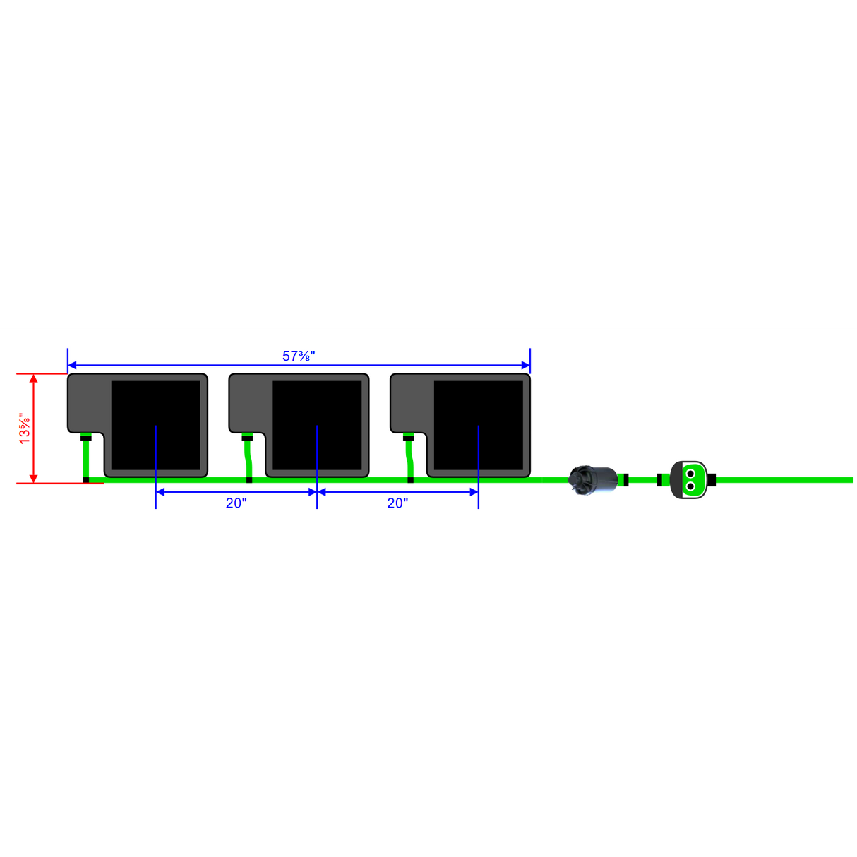 Alien Hydroponics EasyFeed 3 Pot 1 Row Kit