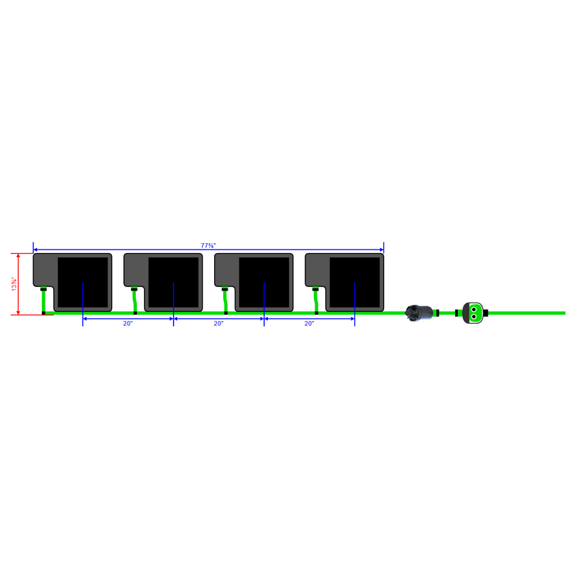 Alien Hydroponics EasyFeed 4 Pot 1 Row Kit