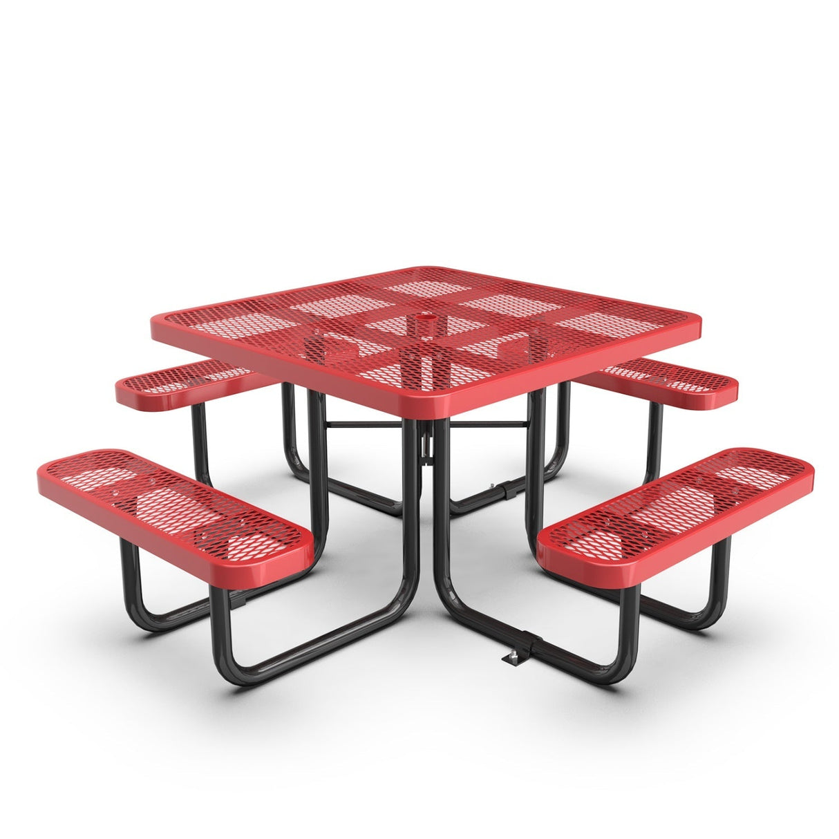 46” Square Metal Picnic Table with Umbrella Hole