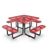 46” Square Metal Picnic Table with Umbrella Hole
