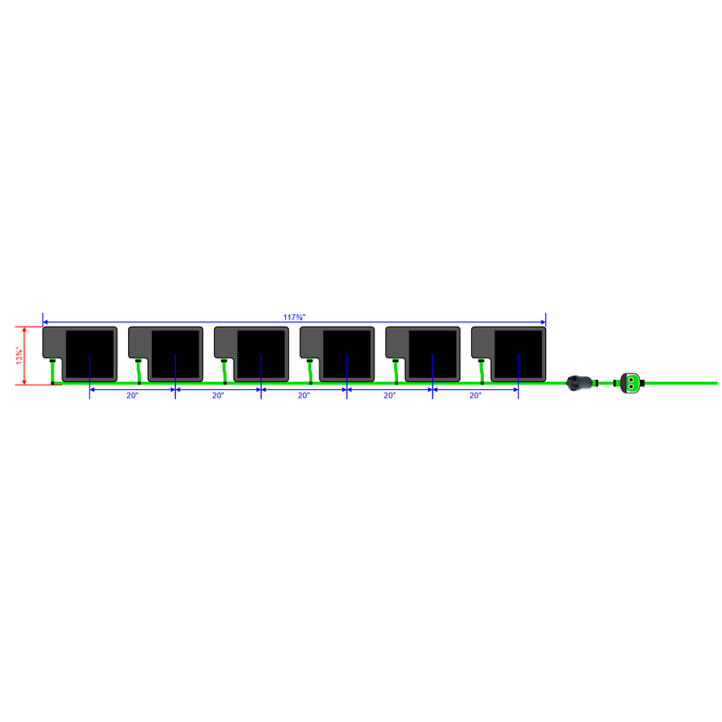 Alien Hydroponics EasyFeed 6 Pot 1 Row Kit