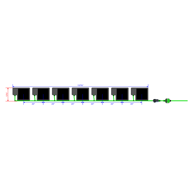 Alien Hydroponics EasyFeed 7 Pot 1 Row Kit
