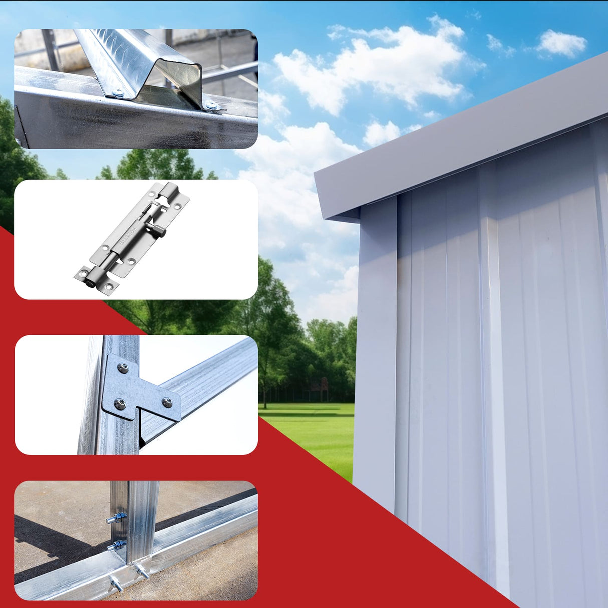 33FT × 25FT Metal Garage Barn Reinforced Steel Structure with Dual Doors