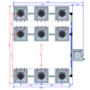 Alien Hydroponics AERO 9 Pot 3 Row Kit