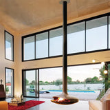 HearthArtSinn Shine 1 Luxury Hanging Disc-Shaped Real Wood Burning Fire Fireplace