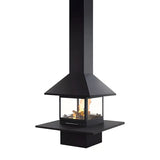 HearthArtSinn Ash 3 Square Floor-Standing Wood-Burning Fireplace with Countertop
