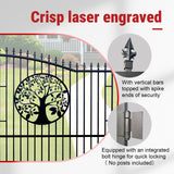 20FT Double Swing Steel Driveway Gate with Tree of Life Design