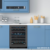 Allavino Reserva Series 50″ 34″ Tall Dual Zone Left Hinge Black Stainless Steel Wine Cooler Refrigerator