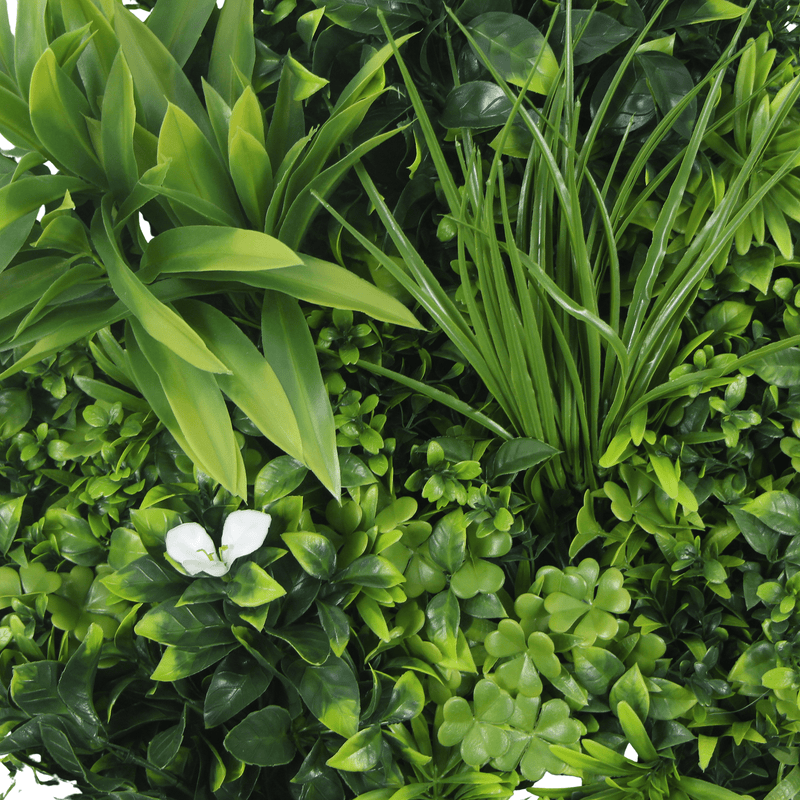 Designer Plants USA Luxury Artificial Green Plant Wall Circle 30" White Frame UV Resistant