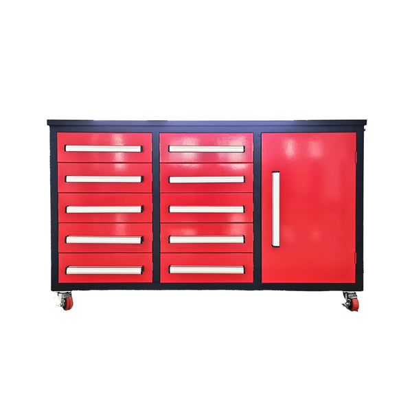 Chery Industrial 5.5ft Heavy Duty Mobile Workbench with Cabinet & 10 Drawers