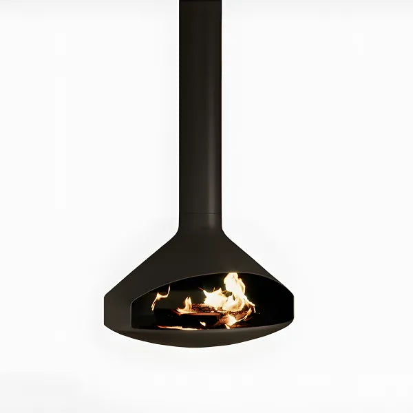 HearthArtSinn Shine 2 Luxury Hanging Trumpet-Shaped Real Fire Fireplace