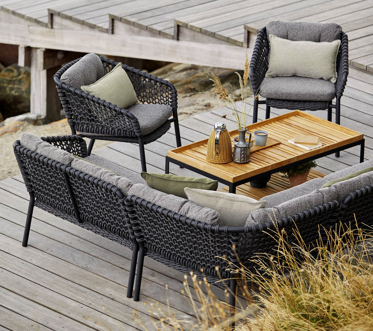Ocean Soft Rope Left 2-Seater Outdoor Sectional Unit