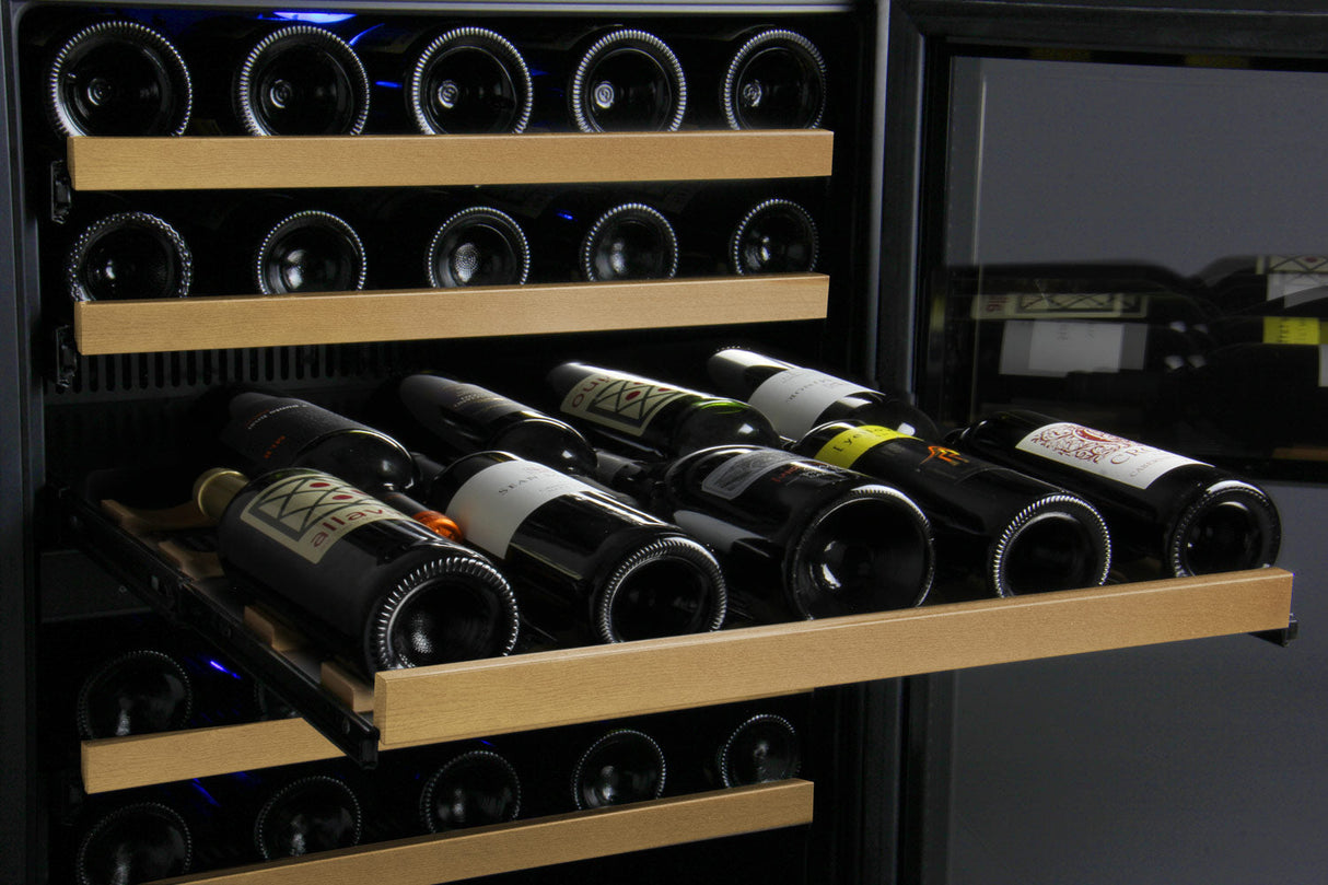 Allavino FlexCount Series 56 Bottle Single Zone Built-In Wine Refrigerator with Black Door Right Hinge VSWR56-1BR20
