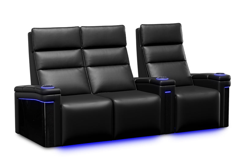 Valencia Monza Leather Home Theater Seating With Carbon Fiber Panel