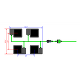 Alien Hydroponics EasyFeed 4 Pot 2 Row Kit