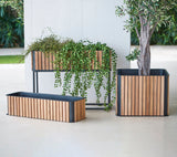 Combine Rectangular Teak & Aluminium Planter with Base 5706TAL