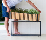 Combine Rectangular Teak & Aluminium Planter with Base 5706TAL
