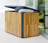 Combine Small Teak & Aluminium Cushion Storage Box 5708TAL