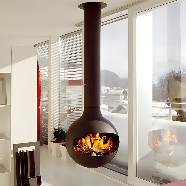 HearthArtSinn Shine 3 Luxury Hanging Spherical Real Fire Fireplace