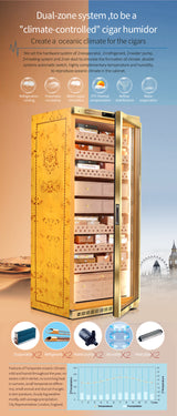 Raching MON5800A Premium Electronic Cigar Humidor with Ammonia Removal | 3000 Cigars