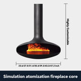 HearthArtSinn Shine 1 Luxury Hanging Disc-Shaped Real Wood Burning Fire Fireplace