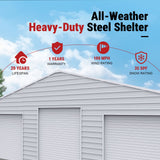 39FT × 39FT Metal Barn Heavy-Duty Steel Building with 3 Rolling Doors