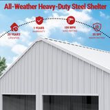 33FT × 25FT Metal Garage Barn Reinforced Steel Structure with Dual Doors