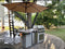KoKoMo Grills Maui 7'6" BBQ Island with 33" Round Bar On One End LED Lights and Built In BBQ