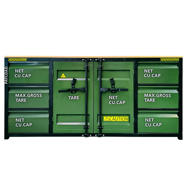 Chery Industrial 6.5ft Workbench Cabinet with 6 Drawers