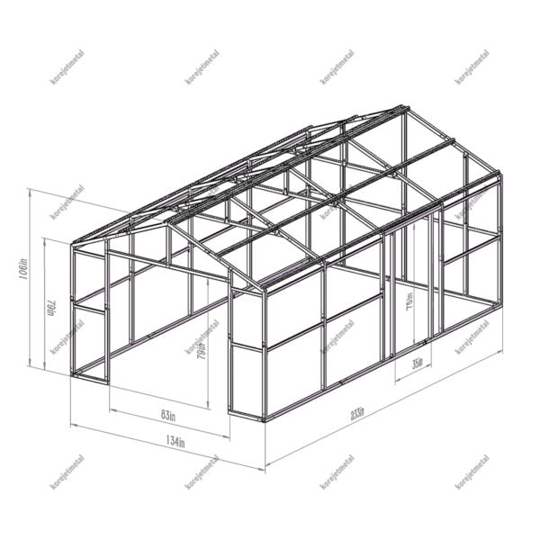 12FT × 20FT Single Garage Metal Shed Double Door Outdoor Storage Unit