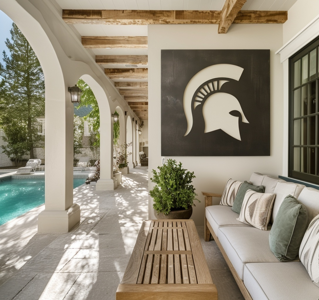 The Spartan - Metal Wall Art - Square Slate