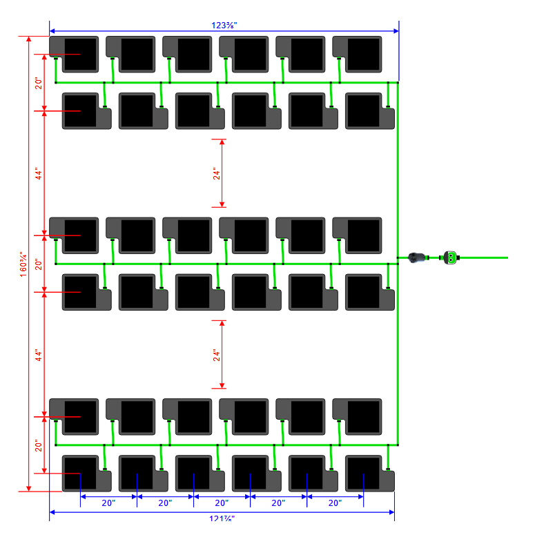 Alien Hydroponics EasyFeed 36 Pot 6 Row Kit