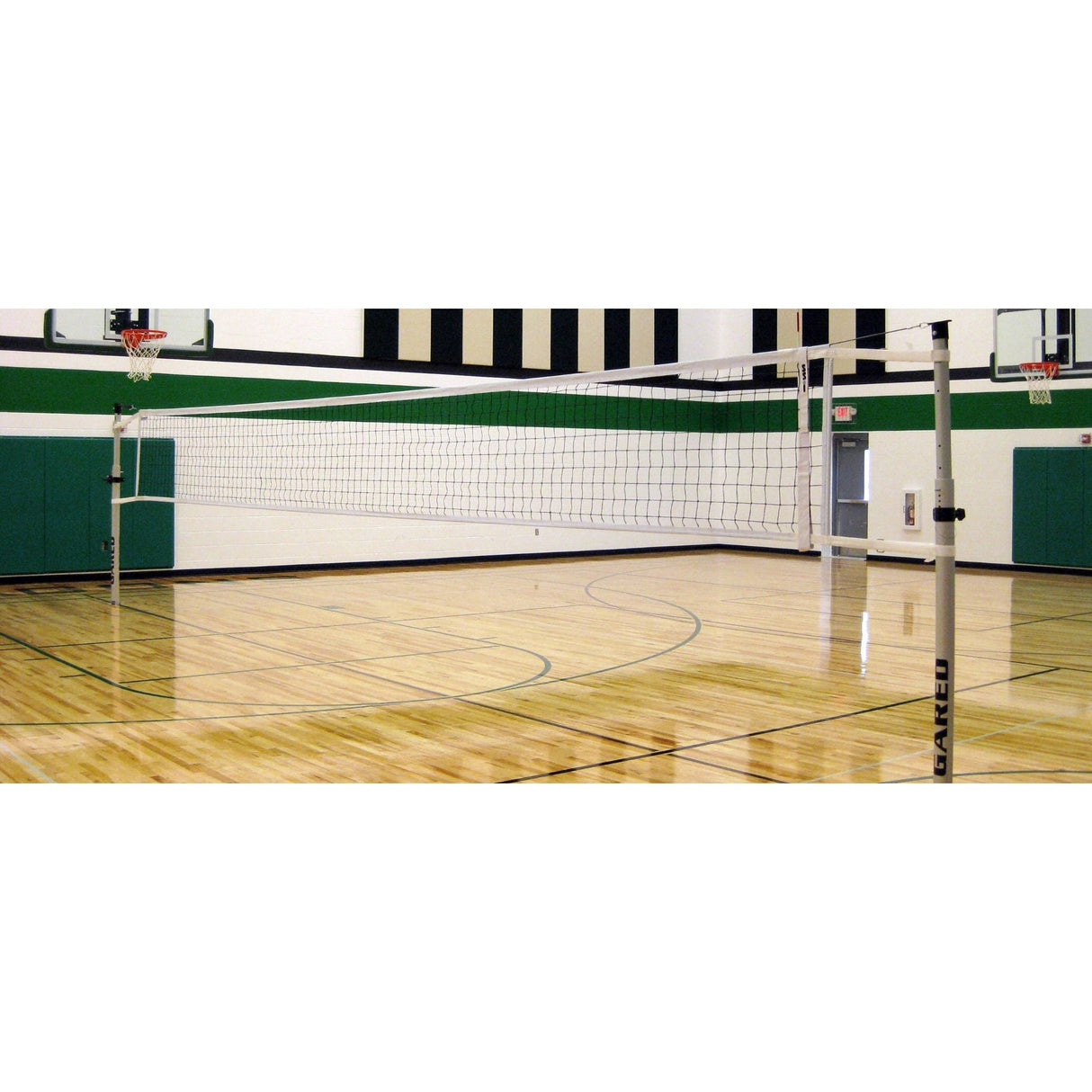 Gared RALLYLINE Scholastic 3.5″ OD Aluminum Telescopic Volleyball System – Adjustable Height (No Floor Sleeves) – Model 6105