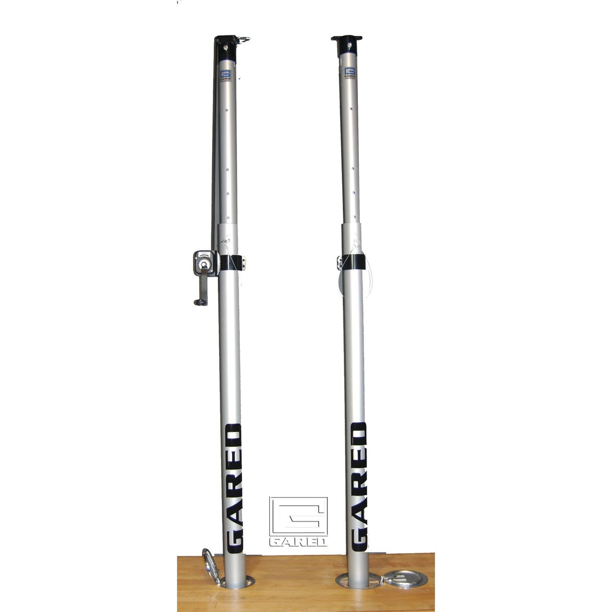 Gared RallyLine 3‑1/2" OD Scholastic Telescopic Two‑Court Volleyball System 6102