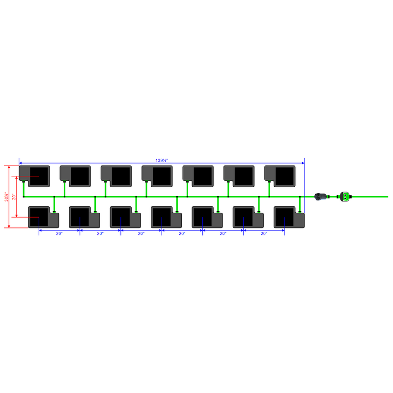 Alien Hydroponics EasyFeed 14 Pot 2 Row Kit