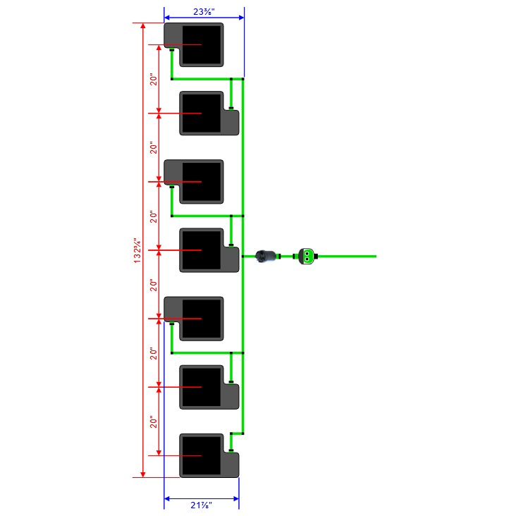 Alien Hydroponics EasyFeed 7 Pot 7 Row Kit