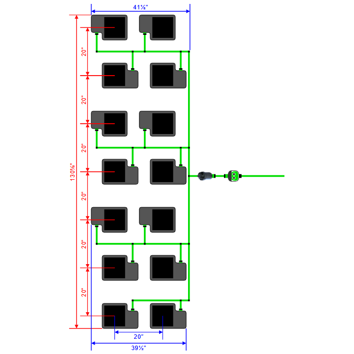 Alien Hydroponics EasyFeed 14 Pot 7 Row Kit